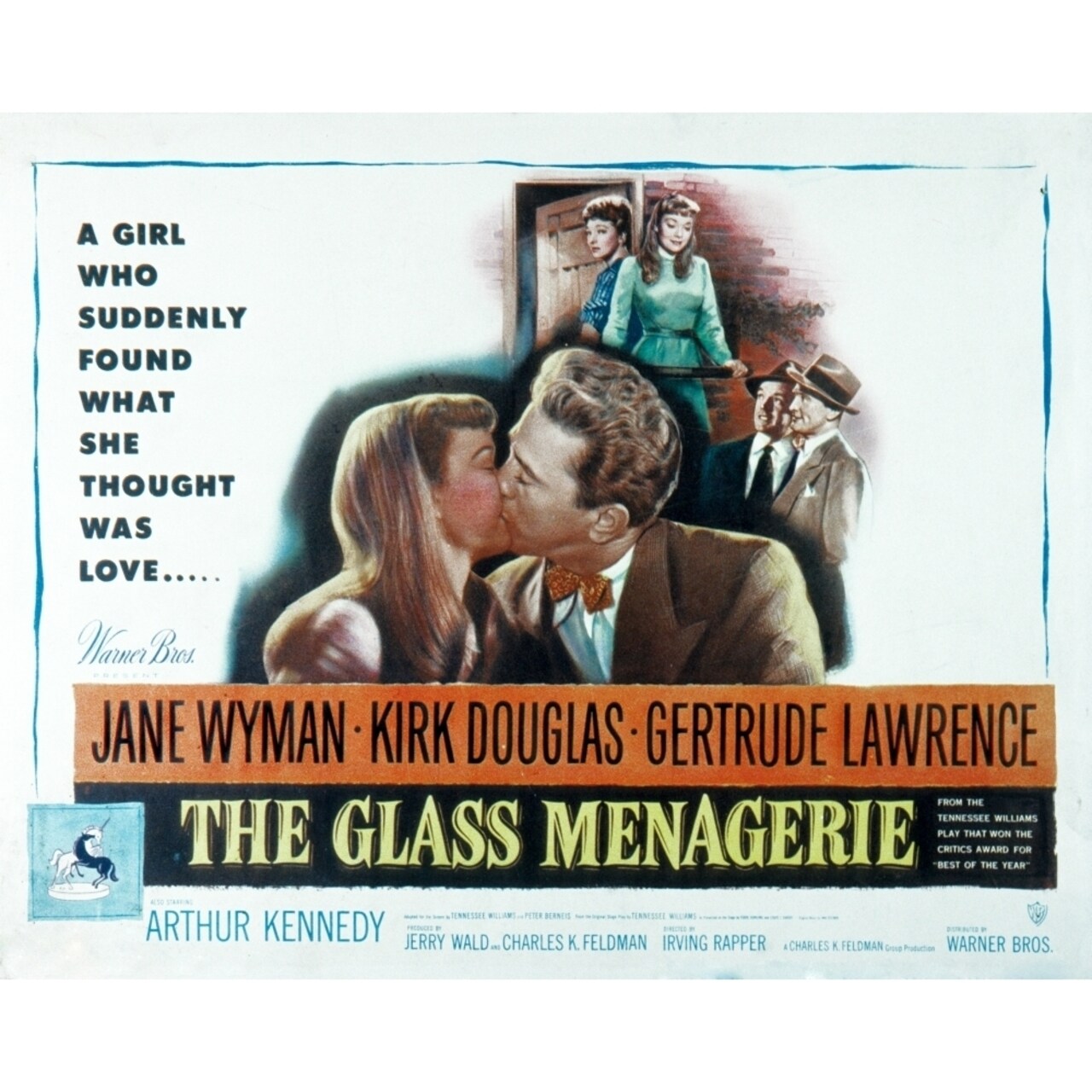 Posterazzi The Glass Menagerie Jane Wyman Kirk Douglas 1950 Movie Poster Masterprint